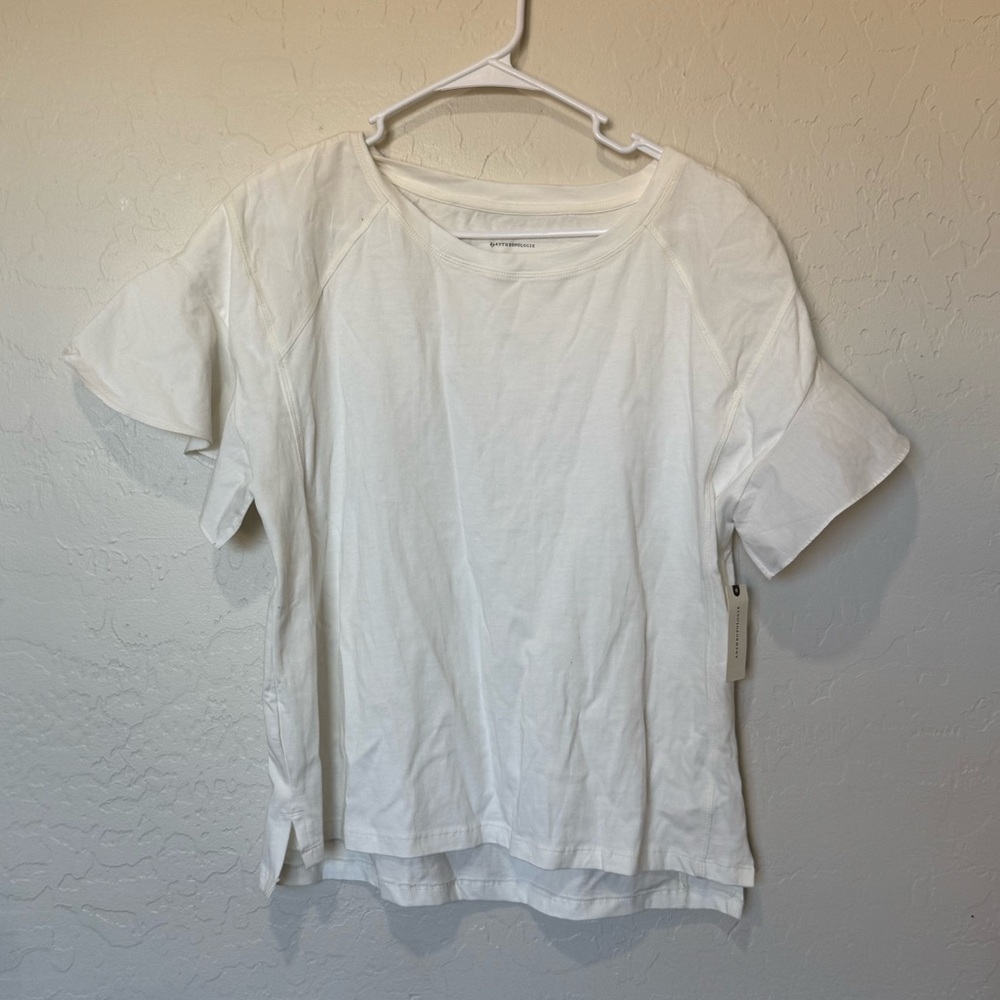 Anthropologie White Short Sleeve Tee